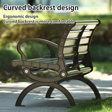 CTREVL Outdoor Park Bench, Metal Benchs with Backrest and Armrests, Patio Benches for Outdoors Load Capacity 1100 Lbs Easy Assembly for Outdoor Terraces Courtyards Balconies Parks(Brown,150cm/59in)
