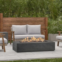 BBQGuys Signature La Valle 56-Inch Rectangle Propane Fire Table - Carbon - 1590LP-CBN