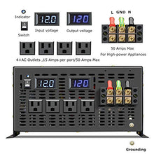 WZRELB Pure Sine Wave 6000W (10000W Surge) 12VDC 120VAC Power Inverter - Solar, RV (RBP-600012S)