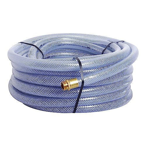 Underhill UltraMax Commercial Garden Water Hose 75 ft, Flexible, Anti-Kink, Non-Conductive, 600 psi, H10-075C, 1 Inch x 75 ft, Clear