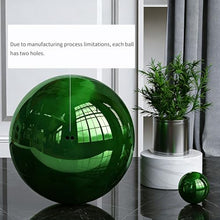 YDJIANCAI 1 Pcs Stainless Steel Gazing Globe Ball, Hollow Mirror Globe Floating Reflective Ball Polished Shiny Sphere for Home Garden Pond Outdoor Swimming Pool Decoration Green(Size:18.89 in/48 cm)