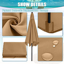 FKTHYO Parasols 6 Ribs/8 Ribs Parasol Sun Umbrella Replacement Cloth, 2.7M/300cm Garden Parasol Canopy Cover for Patio Sun Umbrella, Anti-Ultraviolet, Waterproof Parasols,Khaki-2.7m/8.8ft (6ribs)