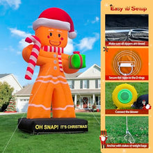 Wellcomer 20Ft Giant Christmas Inflatable Gingerbread Man with Powerful Blower, Blow Up Holiday Decoration for Outdoor Yard Lawn Christmas Party (Without LED Lights)