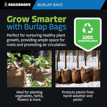 Sandbaggy - Large Burlap Bags 24" x 40" - Potato Sack Race Bags for Kids & Adults - Premium Quality Jute for Vegetables - Bad Weather/Frost Protection - Food Grade (Pack of 100)