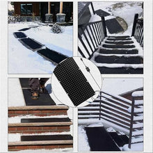 ZRUTIMI Heated Snow melt pad Snow melt and ice pad with Power Cord in Winter Outdoor Heated Driveway pad Stairs, Steps, doorways, Sidewalks, garages, Decks(4Pcs,10inx35.4in (25.4x90cm))
