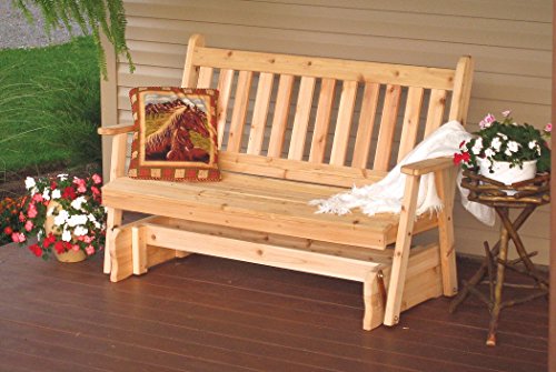 A & L Furniture Traditional English Glider, Cedar Stain