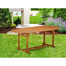 East West Furniture BBSTXNA Patio Dining Table Outdoor Oval Acacia Wood Table, 36x78 Inch, Natural Oil