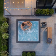 Wave Garda Eco-Foam Hot Tub | Square Energy-Efficient Outdoor Spa with 70 Bubble Jets, Built-in Heater, WiFi App Control and Insulated Cover | Charcoal Black | 4 Person | EnergySave Bundle