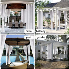 Patio Outdoor Curtain, Sunscreen and Shading, White Net Sheer Outdoor Premium Waterproof Window Curtains with Stainless Eyelet Top, 2 (Color : White, Size : 150X270CM) (White 200X270CM")