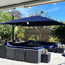 OROTLECT Square Cantilever Umbrella With Base,Navy