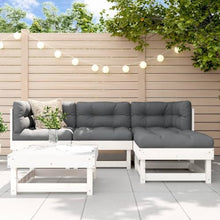 HEFZGDB 5 Piece Patio Lounge Set with Cushions White Solid WoodOutdoor Furniture Set Patio Set Patio Furniture setsSuitable for Garden, Patio, Courtyard.