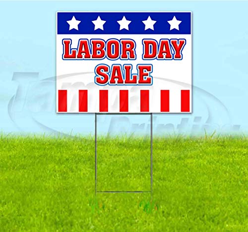 TampaPrinting Labor Day Sale Yard Sign 18" X 24" with Metal Step Stake