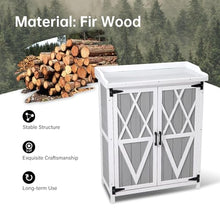 GarveeLife Potting Bench Outdoor Cabinet with Metal Tabletop