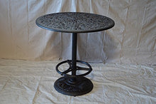 PatioLand Elizabeth Outdoor Patio 5pc Bar Set Dark Bronze Cast Aluminum Walnut