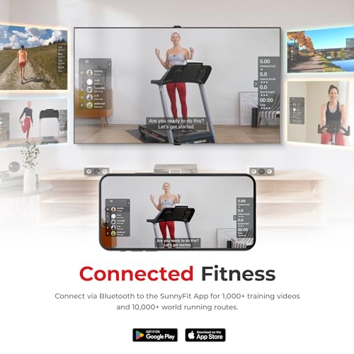 Sunny Health & Fitness Smart Treadmill Black