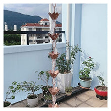 LZPHGB Rain Chain, Japanese-Style Rain Chains for Gutters Roof Copper Chain Water Bell Temple Courtyard Drainage Link Artifact Falling Guide for Exterior Gutters,M