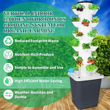 BTURYT Indoor Hydroponic Growing Tower Growing Vertical Growing Tower 6 Layers 30 Plant Sites with Pump and Mobile Water Tank