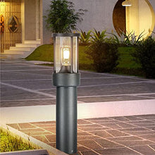 KADELONG External Floor Mount Path Lights E27 1-Light Glass Shade Yard Lamps Outdoor Garden Waterproof Lawn Lights IP65 Outside Pathway Driveway Walkway Lighting Fixture Gray,Chandelier Lighting, B