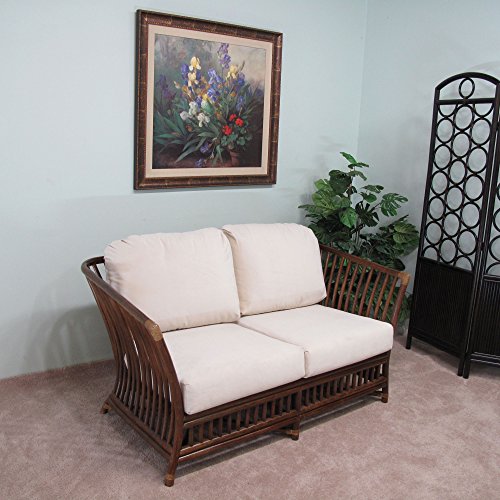 kingrattan.com Rattan Loveseat Couch Cushions Made in USA Delivered Fully Assembled