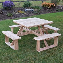 Furniture Barn USA- Cedar 44" Square Picnic Table, Unfinished