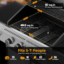 Kismile 4 Burner Propane Grill with Side Burner, 42,000 BTU