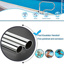 Stainless Steel 304 Stair Rai Pool Ladders Pool Safety Handrails Pool Hand Rail Easy Mount Hand Grab Rail w/ Curved Structure Complete Mounting Accessories for Inground Pool Entry 1 PCS