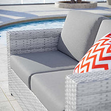 Modway Convene Outdoor Patio Loveseat in Light Gray Gray