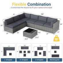 Patio Sectional Furniture Set, Wicker Outdoor Furniture Set for All-Weather