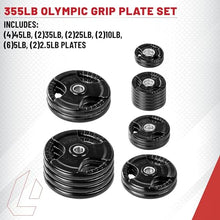 Lifeline Olympic Weight Set 355 lb Rubber Coated Plates Black
