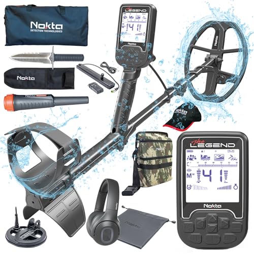 Nokta Legend Pro Pack – All-in-One Simultaneous Multi Frequency Metal Detector with Bluetooth Headphones, 2 Search Coils, Pinpointer, Digger, Carry Bag, Finds Pouch & Nokta Hat – Ready-to-Hunt Bundle