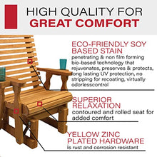 Amish Casual Heavy Duty 600 Lb Roll Back High Back Treated Glider Chair with Cupholders (Cedar Stain)