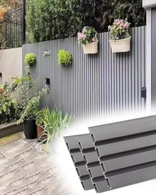 ENHEN Silver Grey Fence Panels Post Outdoor 6ft, Semi-Open Heavy Duty Yard Deck Railing Privacy Partition Decor, Low Maintenance Waterproof Wall Panels(518.4cmx183cm/17ftx6ft)