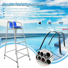 UMJIGF Stainless Steel 304 Lifeguard Chair for Pool and Beach, Heavy-Duty Durable Swimming Lifeguard Ladder, Ideal for Water Parks and Outdoor Indoor Use,Silver-H-180CM