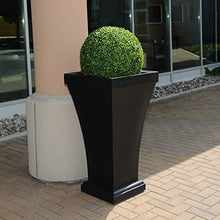 Mayne Bordeaux 40in Tall Planter - Black - 22in L x 22in W x 40in H - Fade Resistant - Polyethylene Planter (8802-B)