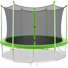BestMassage 14FT Rectangle Trampoline with Enclosure Net Green