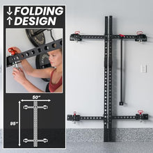 Synergee 2200 Series Folding Squat Rack with J-Cups & Pull Up Bar 95" Tall - 21" Depth