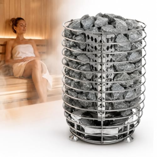 MASTLOUFUL Electric Sauna Heater, Freestanding Stainless Steel Stone Tower Sauna Stove for Home Sauna Rooms, Traditional Saunas and Indoor Cabins, 3kW 15kW