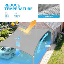 Patio Paradise 30' x 40' Shade Sail Rectangle Sun Canopy with Super A-Ring, UV Block Shade Fabric Heavy Duty Customized Patio Cover for Deck Backyard Outdoor, Commercial Grade, Light Gray