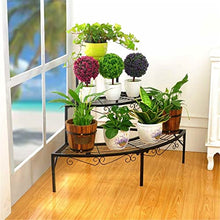 ZOCWJK Plant standPotted Plant Stand Iron 3 Tier Plant Stand Succulent Shelf Balcony Simple Indoor Garden Flower Pot Shelf Bookshelf Home Decor Plant Display,