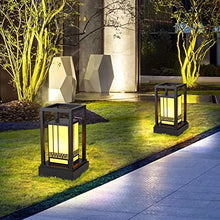 PAOOPA Landscape Path Light, Outdoor Post Light Fixture,Outdoor Bollard Lighting for Lawn, Patio, Courtyard and Driveway Decoration, Black,25x22x47cm