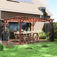 Outsunny 11' x 12.5' Outdoor Wood Pergola Grape Trellis for Patio Brown