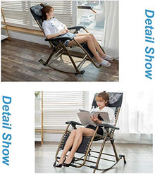 Lightweight Rocking Recliners Relaxing Armchair Adjustable Footrest and Backrest Ferroalloy Tube Rack No Need to Install for Beach Garden Etc (Color : B)