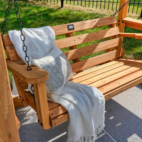 Backyard Discovery Callahan Cedar Wood Outdoor Pergola Swing Bench Light Brown