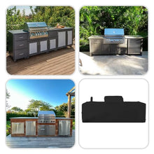 Covers & all Outdoor Kitchen Island Cover, Customize Left Right & Straight Shapes,12 Oz Waterproof UV & Weather Resistant Patio BBQ Grill Island protector with Handles Air Vents (Black)