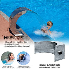 DEHIWI Swimming Pool Stainless Steel Waterfall Fountain Waterfall Spillway Pool Fountain Decoration Pool Water Feature Outdoor Spray Water Curtain,for Pond,Hot Springs,Spa Pool,65cm*30cm