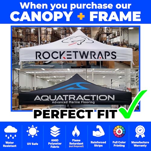 Dot4Dot Custom Canopy with Logo for 10x10 Pop Up Tent Heavy Duty Canopy + Frame + Backwall