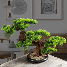 YXIANG56Q Fake Plants Artificial Bonsai Tree Pine Tree Potted Faux Bonsai Simulation Zen Garden Fake Plants for Home Office Desktop Decor, Height 17.72'' Bonsai Tree