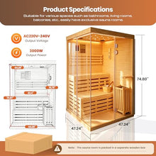 OUTEXER 2-3 Person Steam Sauna Traditional Saunas 240V 3KW Home Spa Room