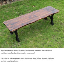 ERoomQ Outdoor GThe Bench,Outdoor GThe Patio Bench for Your Leisure Time, Outdoor Anticorrosive Wood Yard Seat, Park Bench Solid Wood Long Bench Chair (1.2m with backrest)