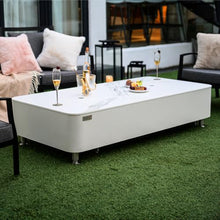 Athens Concrete Fire Pit 62" x 30" Patio Firepit Includes Fire Glass Modern Fire Pits & Outdoor Fireplaces for Garden, Deck, Indoor & Outdoor Heating